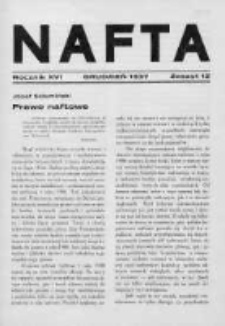 Nafta. Organ Związku Polskich Przemysłowców Naftowych we Lwowie . 1937, Nr 12