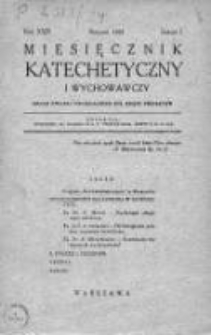 Miesięcznik Katechetyczny i Wychowawczy. 1935. R.XXIV, zeszyt 1