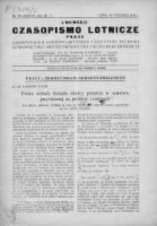 Lwowskie Czasopismo Lotnicze : organ Laboratorjum Areodynamicznego Politechniki Lwowskiej i Instytutu Techniki Szybownictwa : dodatek do "Czasopisma Technicznego". 1939, nr 15