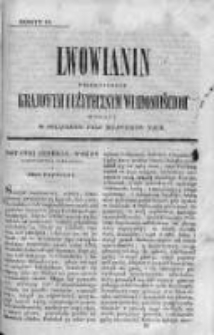 Lwowianin [Czyli Zbiór Potrzebnych i Użytecznych Wiadomości]. 1840-1841, z. 10