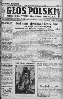 Głos Polski : dziennik polityczny, społeczny i literacki 20 czerwiec 1927 nr 167