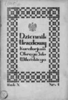 Dziennik Urzędowy Kuratorjum Okręgu Szkolnego Wileńskiego. 1933. Rok X, nr 1
