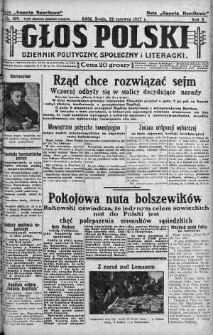 Głos Polski : dziennik polityczny, społeczny i literacki 22 czerwiec 1927 nr 169
