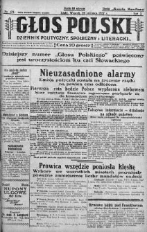 Głos Polski : dziennik polityczny, społeczny i literacki 28 czerwiec 1927 nr 175