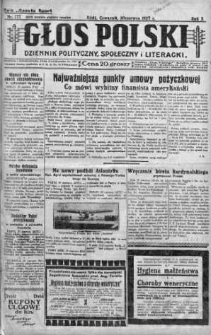 Głos Polski : dziennik polityczny, społeczny i literacki 30 czerwiec 1927 nr 177