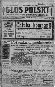 Głos Polski : dziennik polityczny, społeczny i literacki 2 lipiec 1927 nr 179