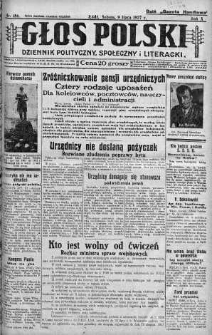 Głos Polski : dziennik polityczny, społeczny i literacki 9 lipiec 1927 nr 186