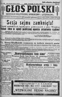 Głos Polski : dziennik polityczny, społeczny i literacki 14 lipiec 1927 nr 191