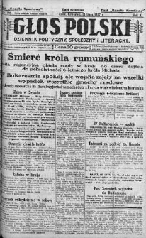 Głos Polski : dziennik polityczny, społeczny i literacki 21 lipiec 1927 nr 198