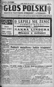 Głos Polski : dziennik polityczny, społeczny i literacki 29 lipiec 1927 nr 206