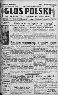 Głos Polski : dziennik polityczny, społeczny i literacki 2 sierpień 1927 nr 210