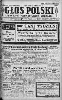 Głos Polski : dziennik polityczny, społeczny i literacki 19 sierpień 1927 nr 226