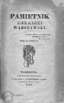 Pamiętnik Lekarski Warszawski. 1829