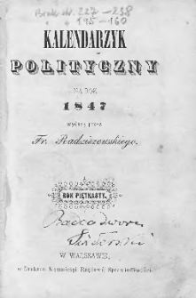 Kalendarzyk Polityczny na Rok 1847