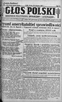 Głos Polski : dziennik polityczny, społeczny i literacki 24 sierpień 1927 nr 231