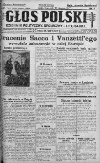 Głos Polski : dziennik polityczny, społeczny i literacki 25 sierpień 1927 nr 232