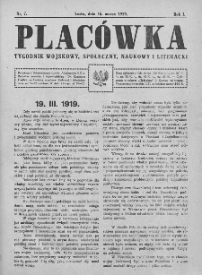 Placówka : tygodnik wojskowy, społeczny, naukowy i literacki. 1919, nr 7