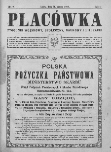 Placówka : tygodnik wojskowy, społeczny, naukowy i literacki. 1919, nr 9