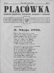 Placówka : tygodnik wojskowy, społeczny, naukowy i literacki. 1919, nr 14