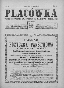 Placówka : tygodnik wojskowy, społeczny, naukowy i literacki. 1919, nr 15