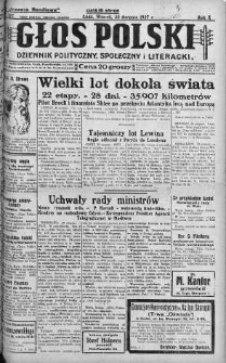 Głos Polski : dziennik polityczny, społeczny i literacki 30 sierpień 1927 nr 237