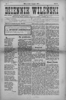 Dziennik Wileński. 1919. Nr 1