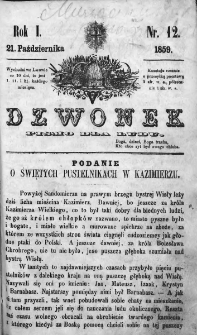 Dzwonek. Pismo dla ludu. 1859. T.1. Nr 12