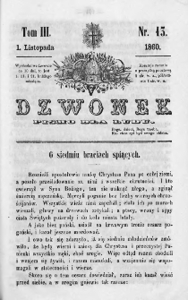 Dzwonek. Pismo dla ludu. 1860. T.3. Nr 13
