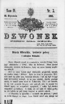 Dzwonek. Pismo dla ludu. 1861. T.4. Nr 3