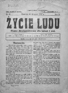 Życie Ludu : pismo dwutygodniowe dla miast i wsi. 1925. Nr 21