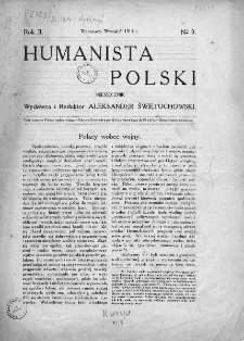 Humanista Polski. 1914. Nr 9