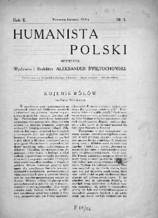 Humanista Polski. 1914. Nr 11