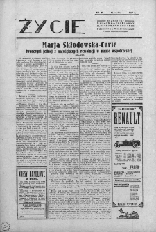 Życie. Bezpłatny naukowo-popularny ilustrowany dodatek "Dziennika Wileńskiego". 1928. Nr 49