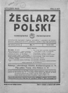 Żeglarz Polski. 1922. Nr 1