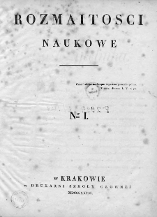 Rozmaitości Naukowe. 1828. Nr 1