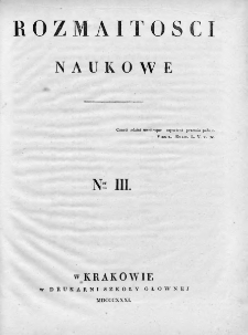 Rozmaitości Naukowe. 1831. Nr 3