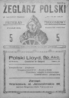 Żeglarz Polski. 1929. Nr 5