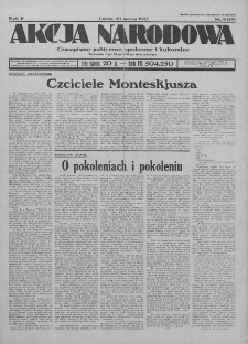 Akcja Narodowa : dwutygodnik polityczny, społeczny i kulturalny. 1935, nr 9