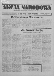 Akcja Narodowa : dwutygodnik polityczny, społeczny i kulturalny. 1935, nr 10