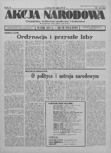 Akcja Narodowa : dwutygodnik polityczny, społeczny i kulturalny. 1935, nr 14