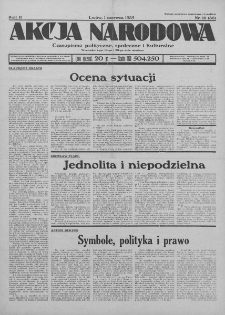 Akcja Narodowa : dwutygodnik polityczny, społeczny i kulturalny. 1935, nr 16