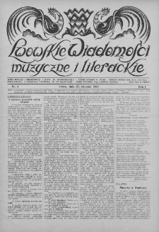 Lwowskie Wiadomości Muzyczne i Literackie : organ Związku Muzyków-Pedagogów, poświęcony sprawom kultury muzycznej i twórczości literackiej. 1926, nr 4