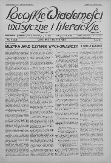 Lwowskie Wiadomości Muzyczne i Literackie : organ Związku Muzyków-Pedagogów, poświęcony sprawom kultury muzycznej i twórczości literackiej. 1928, nr 4