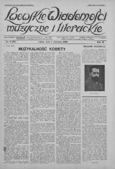 Lwowskie Wiadomości Muzyczne i Literackie : organ Związku Muzyków-Pedagogów, poświęcony sprawom kultury muzycznej i twórczości literackiej. 1928, nr 6