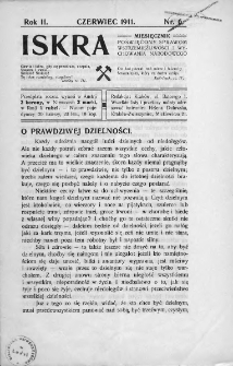 Iskra : miesięcznik poświęcony sprawom wstrzemięźliwości i wychowania narodowego. 1911, nr 6