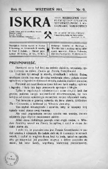 Iskra : miesięcznik poświęcony sprawom wstrzemięźliwości i wychowania narodowego. 1911, nr 9