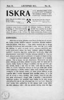 Iskra : miesięcznik poświęcony sprawom wstrzemięźliwości i wychowania narodowego. 1911, nr 11