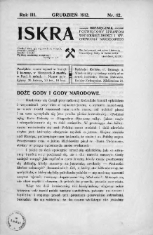 Iskra : miesięcznik poświęcony sprawom wstrzemięźliwości i wychowania narodowego. 1912, nr 12