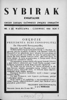 Sybirak : organ Zarządu Głównego Związku Sybiraków. 1935, nr 2