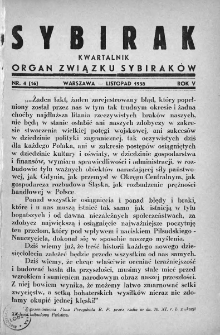 Sybirak : organ Zarządu Głównego Związku Sybiraków. 1938, nr 4